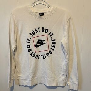 Nike White Just Do It' Crewneck